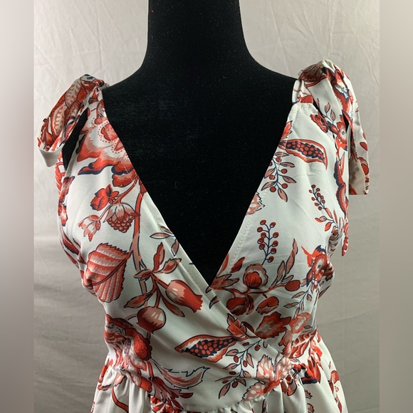 Floral Print Tie Shoulder Backless Dress - Picture 7 of 9